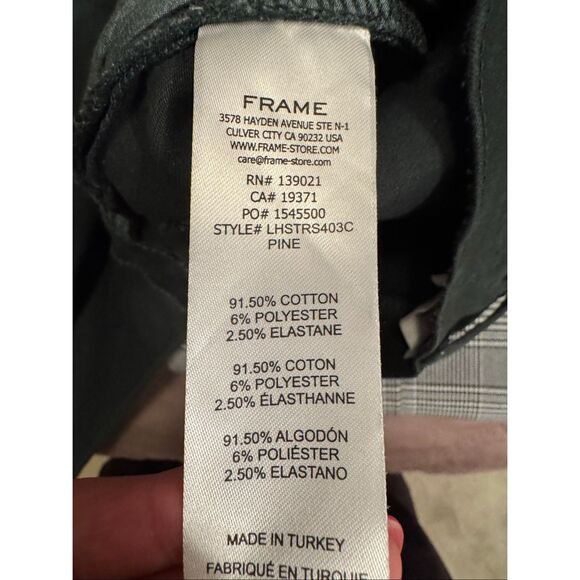 Green Frame Le High Straight Leg Coated Denim in Pine. MSRP: $198 - Picture 8 of 8